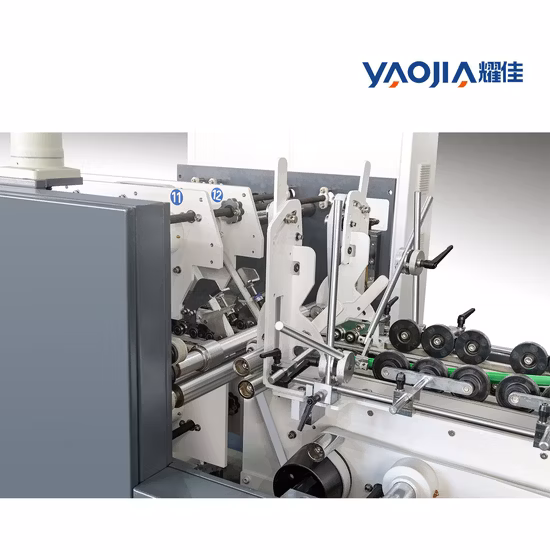 Yaojia 4 6 모서리 상자 폴더 Gluer 기계 접는 판지 종이 상자 가방 음식 케이크 피자 접시 뚜껑 밀짚 컵/접이식 붙이기 성형 만들기 기계